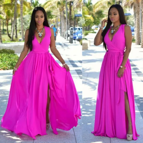 Fashion Sexy Deep V-Neck Women's Party Dresses LQ0017586