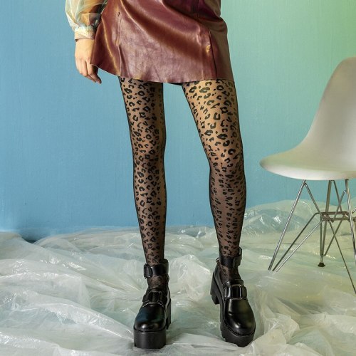 Leopard Print Pattern Breathable Stockings W07283