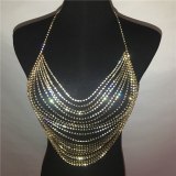 Sexy Rhinestone Bikini For Club Dancer Chest Chains ZJ021122