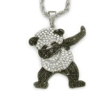 Hip Hop Dancing Funny Animal Panda Pendant With Chains Necklaces YJ10-556778