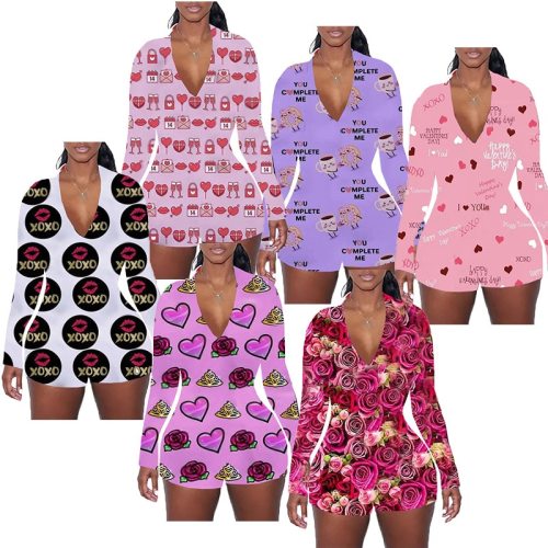 Adult Valentine's Day Printing Home Pajamas 99991010