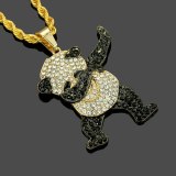 Hip Hop Dancing Funny Animal Panda Pendant With Chains Necklaces YJ10-556778
