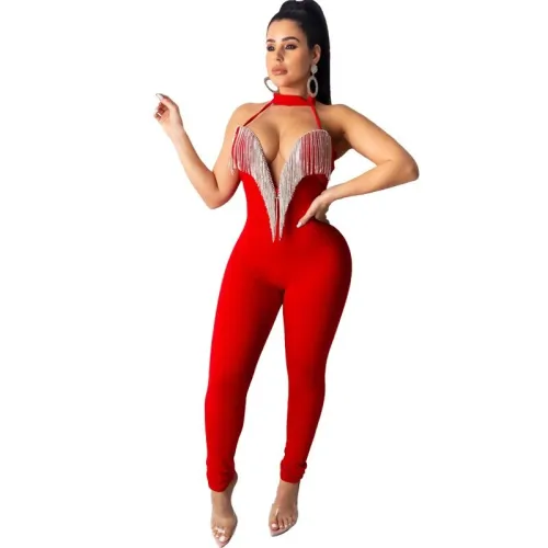 Women Sleeveless V-neck Bodysuits Bodysuit Outfit Outfits CY823547