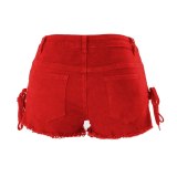 Stand Alone Low Rise Split Bandage Women's Jeans Shorts 6069710