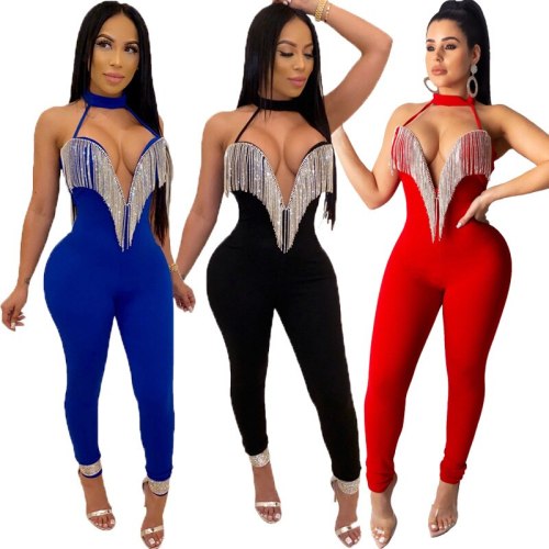 Women Sleeveless V-neck Bodysuits Bodysuit Outfit Outfits CY823547
