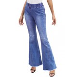 High Stretch Women's Denim Flared Ripped Jeans Pant Pants A0156-23