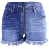 Sexy Women Summer Zipper Denim Jeans Shorts DK02738