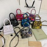 Fashion Women PU Leather Snake Print Mini Handbags 330-165667