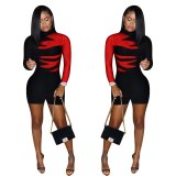 Fashion Women Printing High Waist Bodysuits Bodysuit Outfit Outfits FE089910