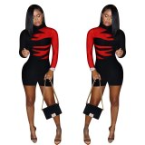 Fashion Women Printing High Waist Bodysuits Bodysuit Outfit Outfits FE089910