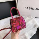 Fashion Women PU Leather Snake Print Mini Handbags 330-165667