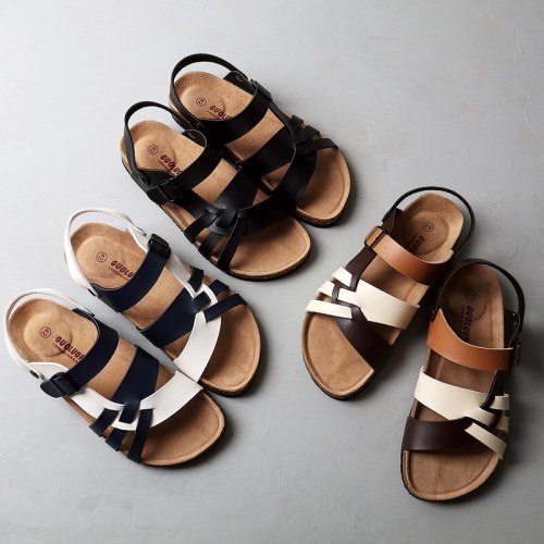 Cork Slippers Male Hollow Out Flat Sandals Summer Slippers 11122