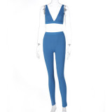 Sexy V-Neck Yoga Suits Jogging Suits Tracksuits Tracksuit Outfits S093265 BL042