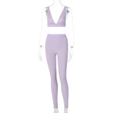Sexy V-Neck Yoga Suits Jogging Suits Tracksuits Tracksuit Outfits S093265 BL042