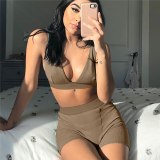Sexy V-Neck Yoga Suits Jogging Suits Tracksuits Tracksuit Outfits S093265 BL042