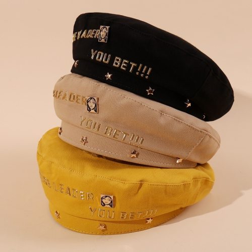 Golden Letter Women's British Painter Hat Berets 81829