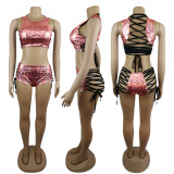 Women High Waist Cross Bandage Bikini Swimsuits ZL.181526
