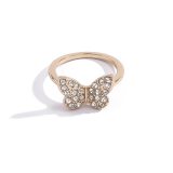 Shiny Crystal Butterfly Women Metal Vintage Finger Rings F025061