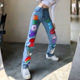 New Letters Printed Jeans Pant Pants XY76134W01I