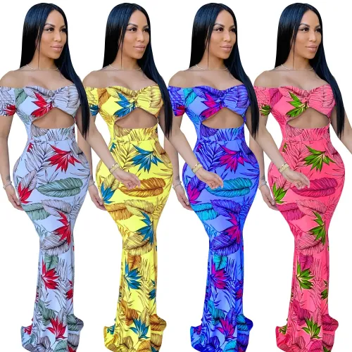 Women Print Sexy Club Long Dresses C362334
