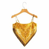 Green Print Strap Women Beach Tops 607 60819