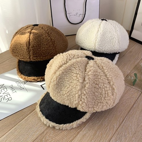Women Woolen Fur Winter Beret Hats A190030213