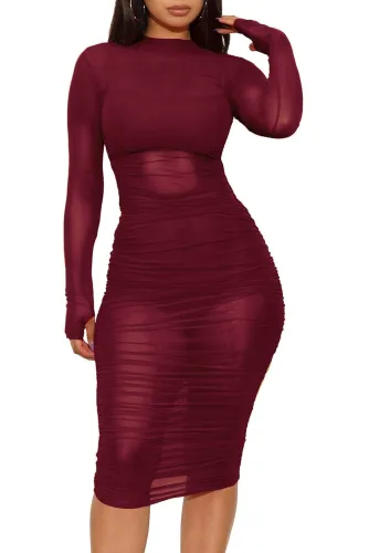 Sexy Mesh Women Sheer Party Dresses LT211324