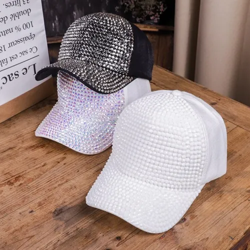 Women's Rhinestone Cotton Baseball Hats a1900112