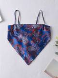 Green Print Strap Women Beach Tops 607 60819
