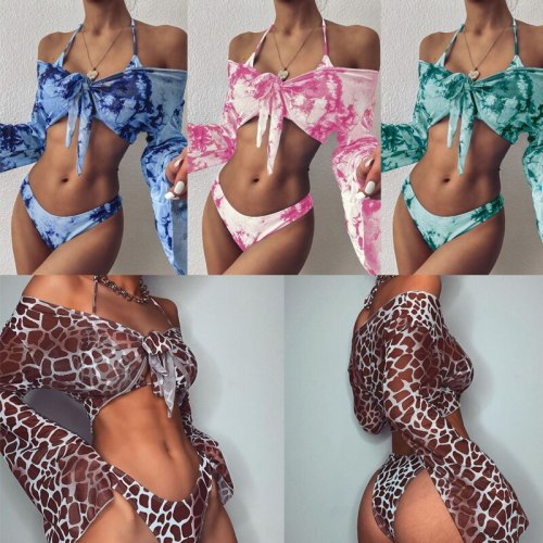 Animal Print Leopard Bikini Sexy Swimsuit Bikinis Set 3 Piece Set C1623647