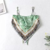 Green Print Strap Women Beach Tops 607 60819