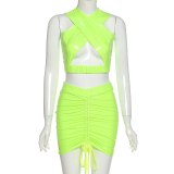 Women Spring Summer Hollow Out Sleeveless Slim Dresses K20S1007384