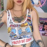 Women's High-Waist Webbing Sports Sexy Crop Tops T173806576
