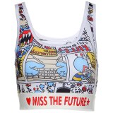 Women's High-Waist Webbing Sports Sexy Crop Tops T173806576