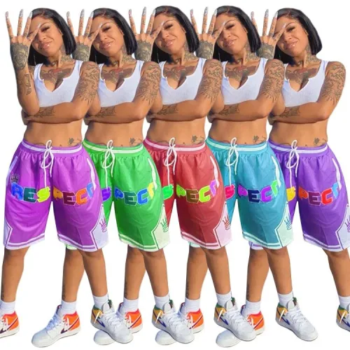 Summer High waist Letter Loose Casual Short Pants SZ906273