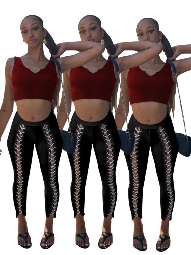 Women Leggings Black Pants QS503344