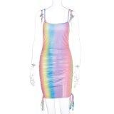 Women Tie Dye Party Dresses R6306