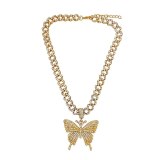 Diamond Butterfly Pendent With Chain Necklaces 458596