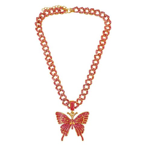 Diamond Butterfly Pendent With Chain Necklaces 458596