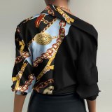 Women Print Long Sleeve Blouse Shirts Tops HK894556