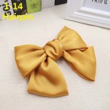 Girls Candy Color Satin Silk Bow Tie Hairband Hairpins 35869
