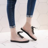 Lace Up PU Ankle Rain Boots 13849