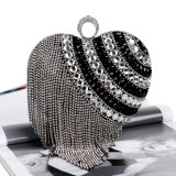 Rhinestone Tassel Evening Clutch Women Heart Diamond Handbags YM116071
