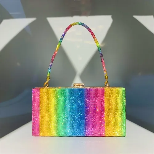 Women Design Rhinestones Clutches Colorful Handbags OC424758
