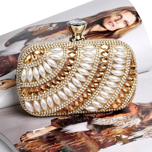 Women Evening Rhinestone With Chain Shoulder Handbags YM115364