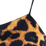 Women Summer Leopard Print Sling Backless Dresses 381223