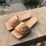 Fashion Weave Slippers Women Square Toe Slides