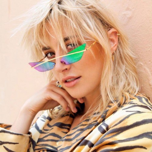 Lady Cat Eye Colorful Marine Personality Retro Sunglasses s803647