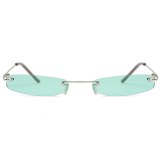 Vintage Rimless Rectangle Metal Frame Shades Sunglasses s802839