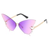 Women Rimless Oversized Butterfly Sunglasses s203344